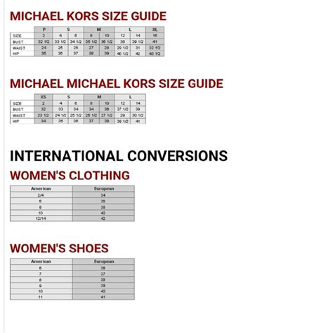 michael kors shoes size chart cm|Michael Kors sneakers size chart.